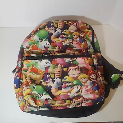 Super Mario Bros. Gamer Backpack All Over Character Print 16  School Book Bag • $17.50