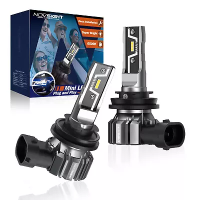 NOVSIGHT H11 LED Headlight Bulbs 6500K White H9 H8 Halogen Replacement Plug&Play • $35.99