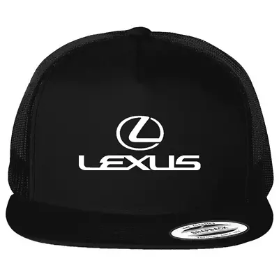  Lexus Car Auto Logo Emblem Printed On Black Hat Flat Bill Yupoong Trucker Cap • $22.99