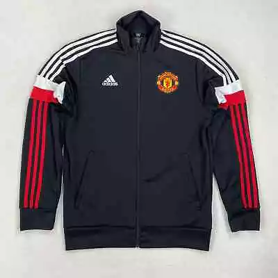 Adidas Manchester United Jacket Size Medium Black Red 2021 22 Training Football • $49.95