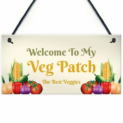 £3.99 • Buy Novelty Vegetable Patch Sign Garden Sign Allotment Garden Shed Greenhouse Sign
