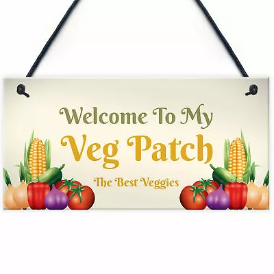 Novelty Vegetable Patch Sign Garden Sign Allotment Garden Shed Greenhouse Sign • £3.99