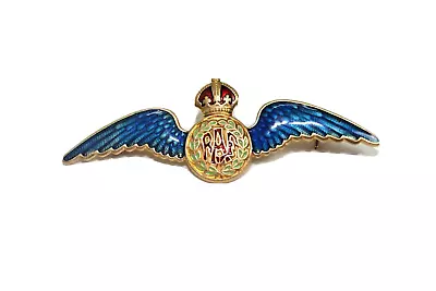 Kings Crown Royal Air Force RAF Wings Badge Sweetheart Brooch Pin RARE Enamel • £7.99