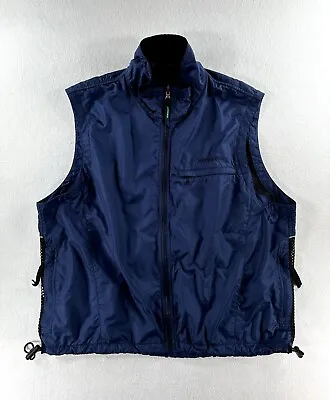Eddie Bauer Vest Mens Medium Ebtek Blue Zip Outdoor Fishing Fisherman Hiking • $18.99