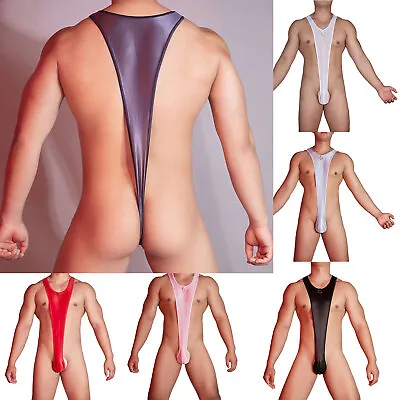 Men Lingerie Pouch Underwear Bodysuit Mankini One Piece Fancy Nightwear Fun • £7.19