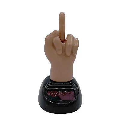 Middle Finger Solar Powered Shaking Car Ornament Dashboard Decoration • £6.61