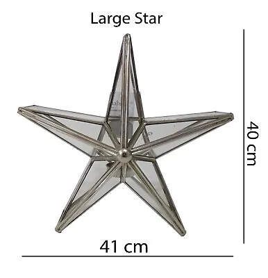 £19.99 • Buy Silver Star TeaLight Candle Holder AVAILABLE IN 2 SIZES Small 26cm/ Large 40cm