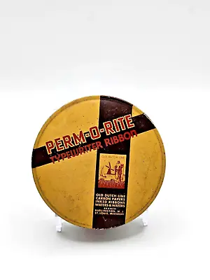 Perm-O-Rite VINTAGE TYPEWRITER RIBBON Tin (Black & Red) MADE IN USA Collectible • $39.95