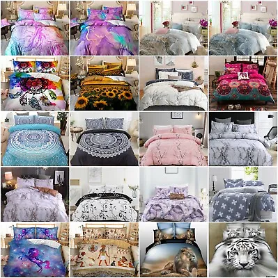 $21.38 • Buy Soft Floral Doona Duvet Quilt Cover Set Single Double Queen King Size Bed Linen