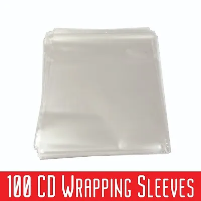 100 Standard CD Jewel Case Wrapping Sleeves Wraps 10 10.4 Mm Resealable Flap • £5.49