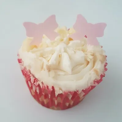 36 X Edible Bow Baby Shower Wafer Paper Cup Cake Decoration Toppers Various • £1.95