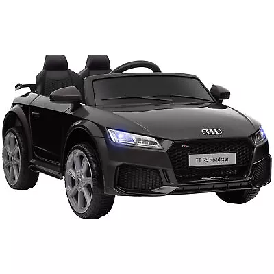 HOMCOM 12V Battery Licensed Audi TT RS Ride-On Car W/ Remote Headlight - Black • £129.99