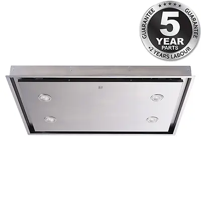 90cm Ceiling Cooker Hood Extractor Fan In Stainless Steel Remote - SIA CLN90SS • £429.99