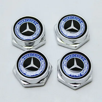 4pcs Metal Car Anti-Theft License Plate Frame Screw Cap Covers For Mercedes-Benz • $14