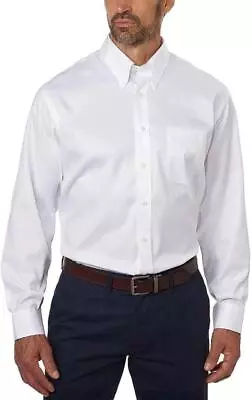 Kirkland Signature Men's Long Sleeve Dress Shirt Traditional Fit Non-Iron White • $19.95