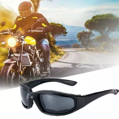 Motorcycle Riding Glasses Driving Sunglasses Padded Windproof UV400 Goggles Grey • $6.98