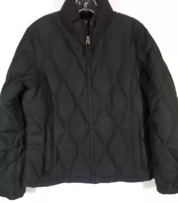 Eddie Bauer-Mens Zip-Up Quilted Goose Down Puffer Jacket-Adult Medium-Black • $26.99