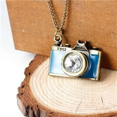 Camera Pendant Necklace Gold Color Chain Vintage Style Necklaces Women Jewelry • $15.51