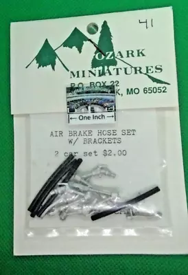 Ozark Miniatures G Scale 41 AIR BRAKE HOSE SET W/BRACKETS (glad Hands) 2 Car Set • $6.50