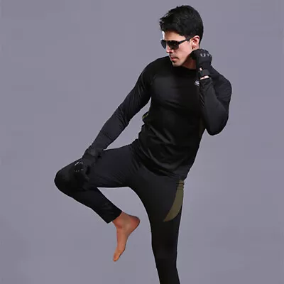 Autumn Winter Men Merino Wool Long Sleeve Thermal Top+Long Johns Pants Underwear • $22.31