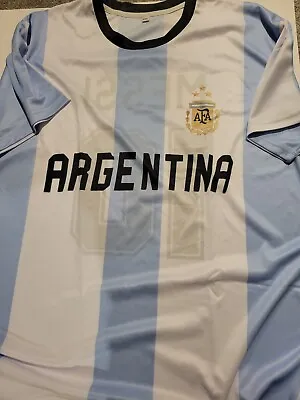 Argentina Soccer Fifa Messi 10 Jersey Shirt Game Champion 3 Stars Replica New Me • $11.65