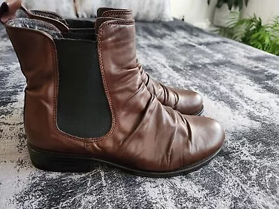 Gorgeous EOS Willow DARK Brown Leather Boots Size 38 • $39.99
