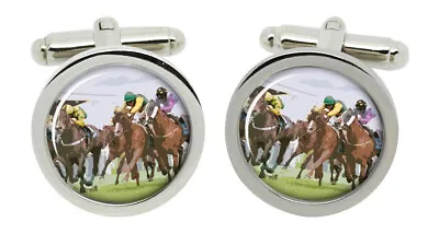 Horse Racing Cufflinks In Chrome Box • £19.99