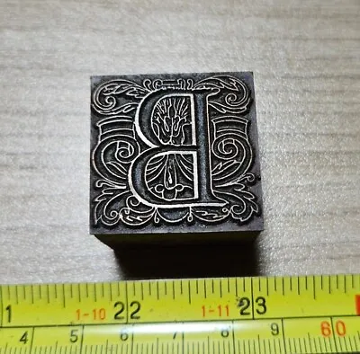 Vintage Letterpress Printing Block Ornate  B  Initial Monogram Font • $25