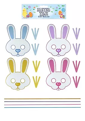 Easter Rabbit Masks Craft Diy Kids Bunny Arts Dress Up Craft Kits • £2.99