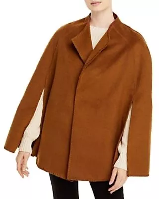 Aqua Women's Lapel Collar Camsel Tan Winter Cape - One Size - Retail $228 • $19.99