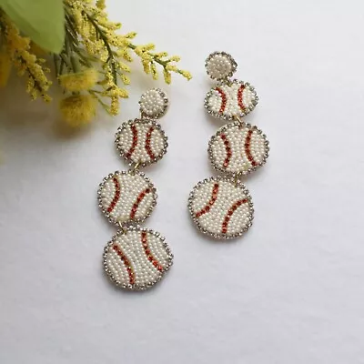 Baseball Earring Sports Earrings  Beaded Earrings Gift Ideas | 866Base • $20.49