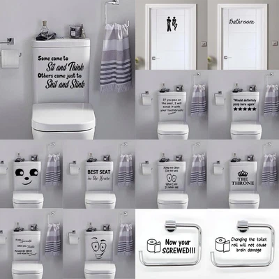 £2.75 • Buy TOILET SEAT Funny Sticker QUOTES Vinyl Decal Bathroom Wall Tile Door Home Décor