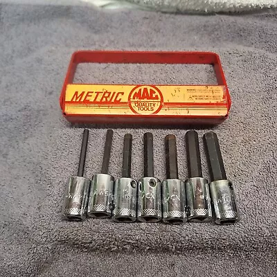 MAC Tools USA 7pc METRIC Long Hex Bit 3/8  Drive Socket Set Size 4mm - 10mm XT84 • $82.49