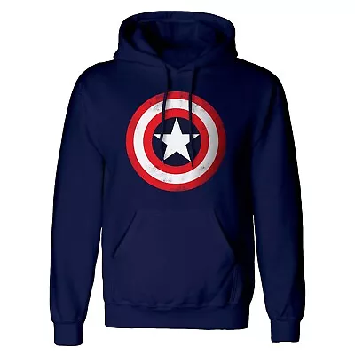 Marvel Comics Avenge - Captain America Shield Unisex Blue Pullover Ho - K777z • £34.17
