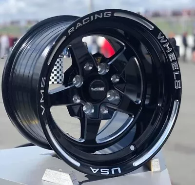 VMS Racing Black V Star Milling Drag Racing Wheel Rim 13x9 4X100 0 Offset 73.1 • $199.95