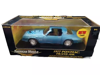 Ertl American Muscle 1:18 1977 Pontiac Trans Am Rare Blue New In Box • $33.28
