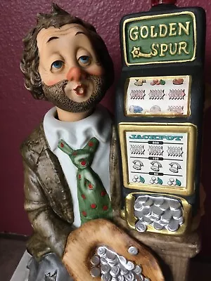Vintage MELODY IN MOTION- JACKPOT WILLIE -HAND MADE & PAINTED PORCELAIN FIGURINE • $65