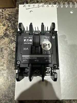 Contactor Eaton C25DND330 Series D1 30A  3-pole 30 Amps / 120 Volt Coil • $30