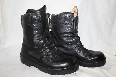 DAMAGED Military German Ranger Combat Boots Black Leather Tactical Outdoor Sz 9 • $49.99