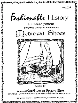 MEDIEVAL SHOE PATTERN By Queta's Closet SCA Renaissance Any Size • $11.75