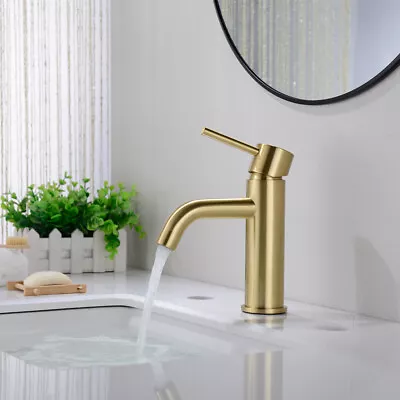 £43.54 • Buy Brass Round Laundry Bathroom Sink Faucet Basin Mixer Taps Single Lever Tap