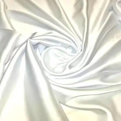Faux Silk Charmeuse Silk Satin Fabric Bridal Dress Lining Draping Material 58'' • £1.50