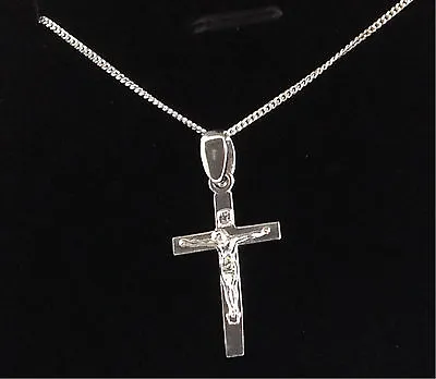 925 Sterling Silver Cross Crucifix Necklace Or Pendant Gift Present Mens Womens • £12.95