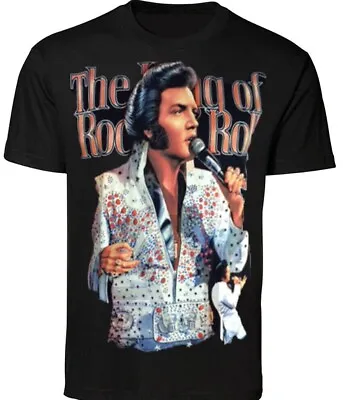 £14.50 • Buy Double Print Elvis Presley King Of Rock & Roll Vegas Suit M-xl T-shirt