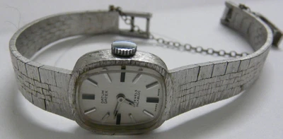 $19.95 • Buy Silver Datum Datex 17 Jewel Incabloc Swiss Made  Ladies Watch