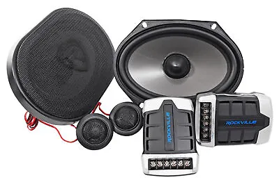 Pair Rockville RV68.2C 6x8 / 5x7 Component Car Speakers 900 Watts/170w RMS CEA • $49.95