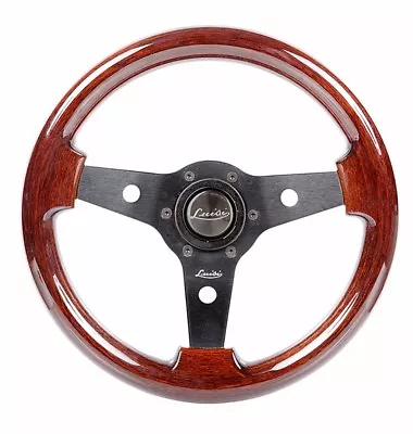 Luisi Italy Vintage Steering Wheel Imola Mahogany Wood Black Spokes 310mm #33102 • $179.95