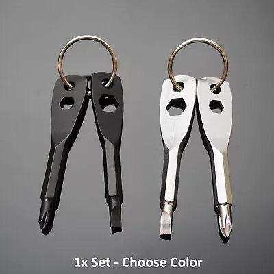 Screwdriver Keychain Set EDC Pocket Tool Hex Nut Wrench With Key Ring - Choose • $7.29