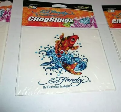 Ed Hardy By Christian Audigier KOI Cling Blings Rhinestone Decal Sticker - 3 NEW • $27