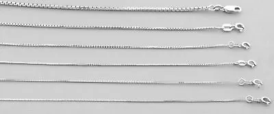 $85.91 • Buy NEW 14K WHITE GOLD BOX CHAIN NECKLACE CHOOSE SIZE 0.5mm - 2.2mm 14  16  18 -34 